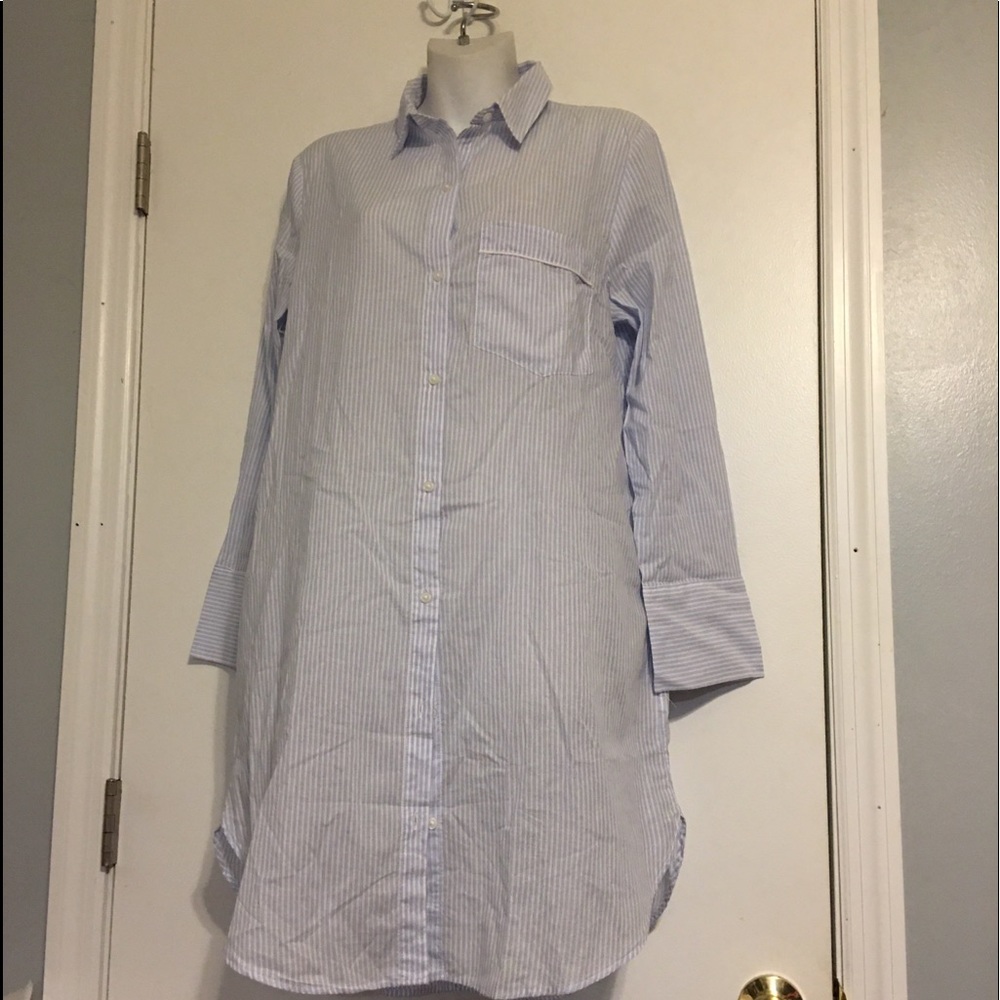 H&M light blue stripe nightshirt